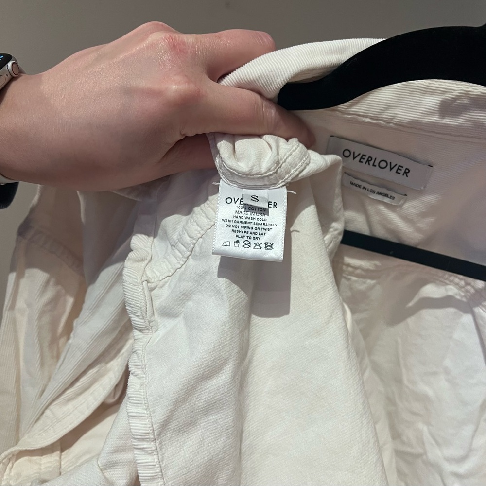 Overlover Cream Ribbed Button Down Top - Picture 4 of 4